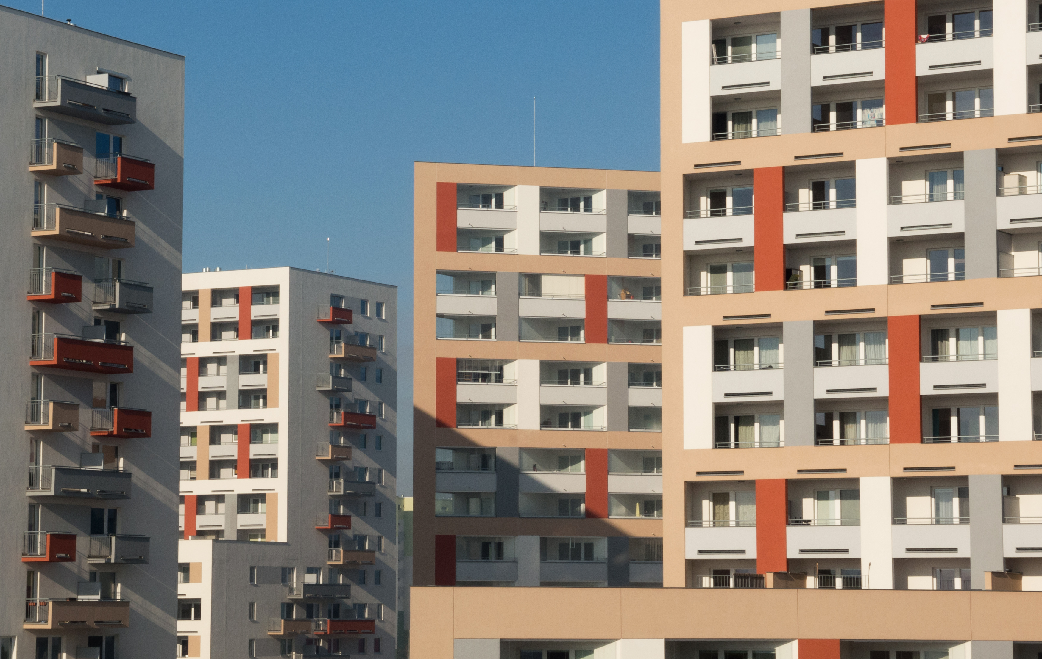 modern apartment buildings